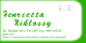 henrietta miklossy business card